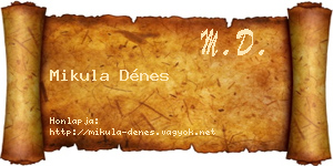 Mikula Dénes névjegykártya